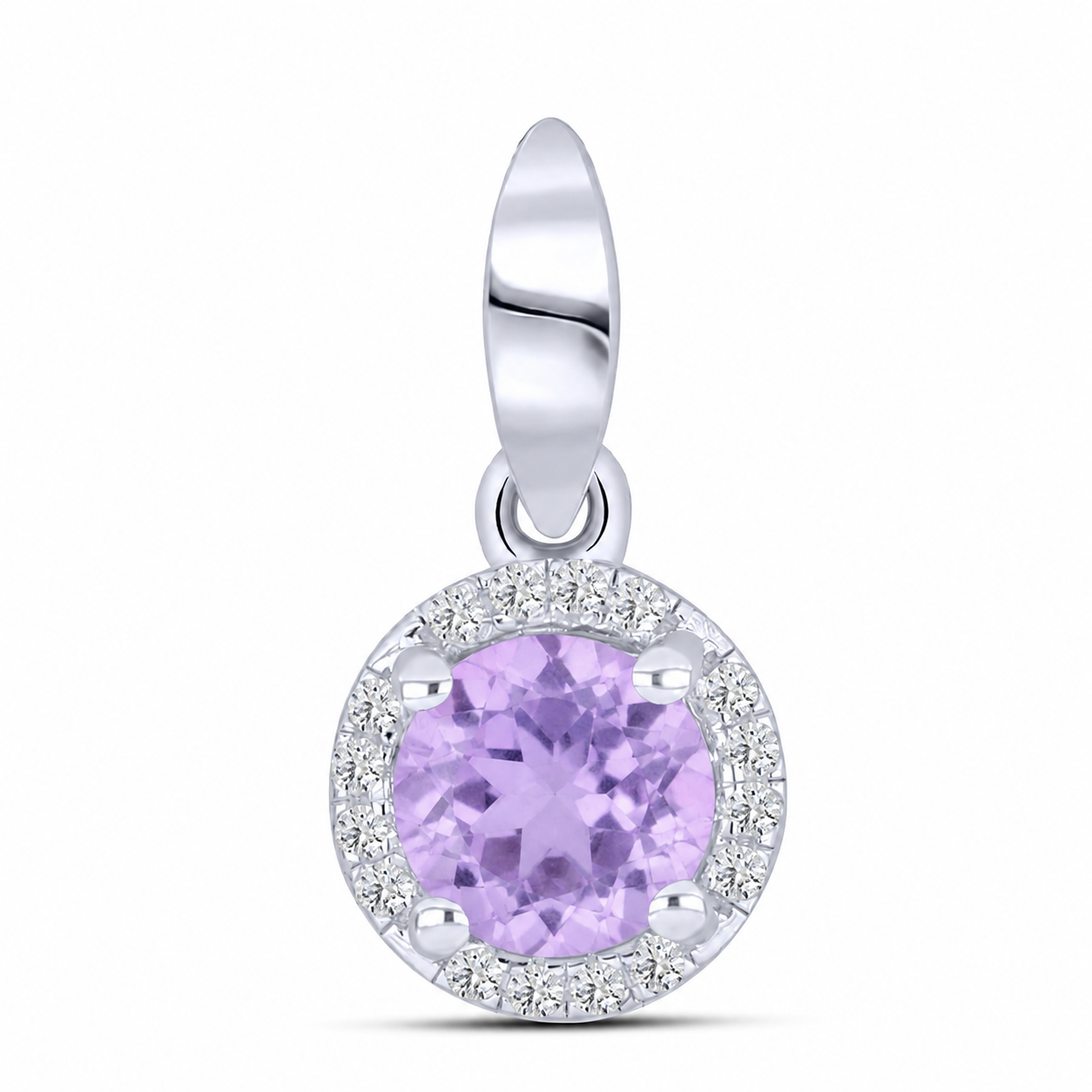 Pandantiv din argint  cu pietre Cubic Zirconia Incolor, Ametist