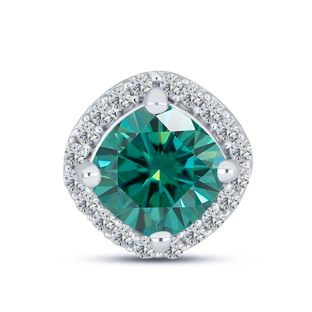 Pandantiv din argint cu Moissanite, Moissanite Verde