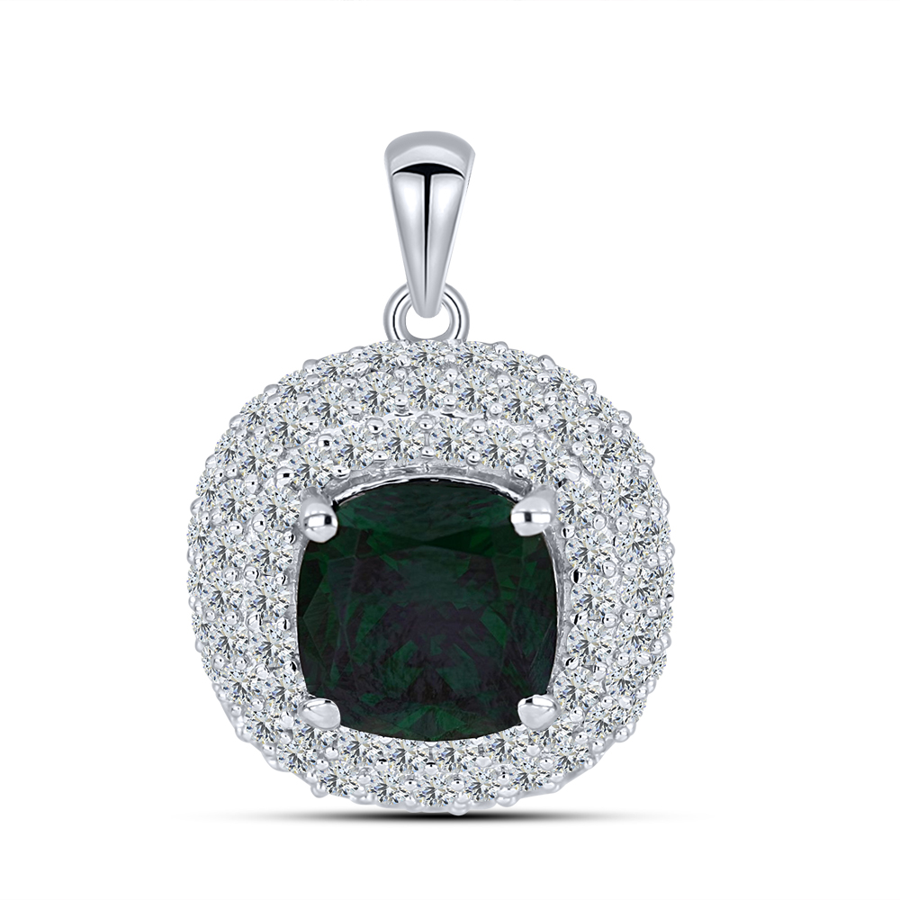 Pandantiv din argint cu Cubic Zirconia Incolor, Cubic Zirconia Verde