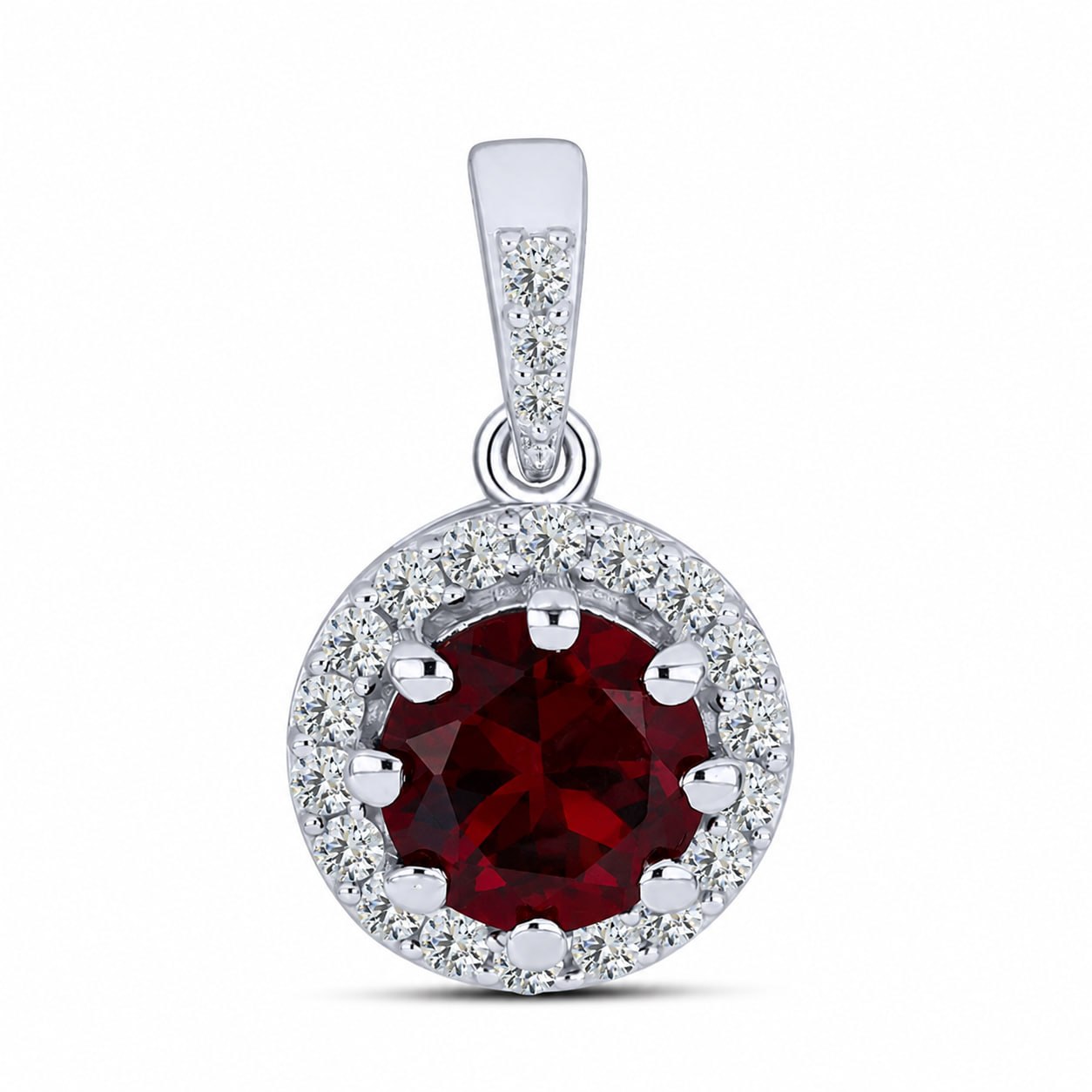 Pandantiv din argint  cu pietre Cubic Zirconia Incolor, Granat