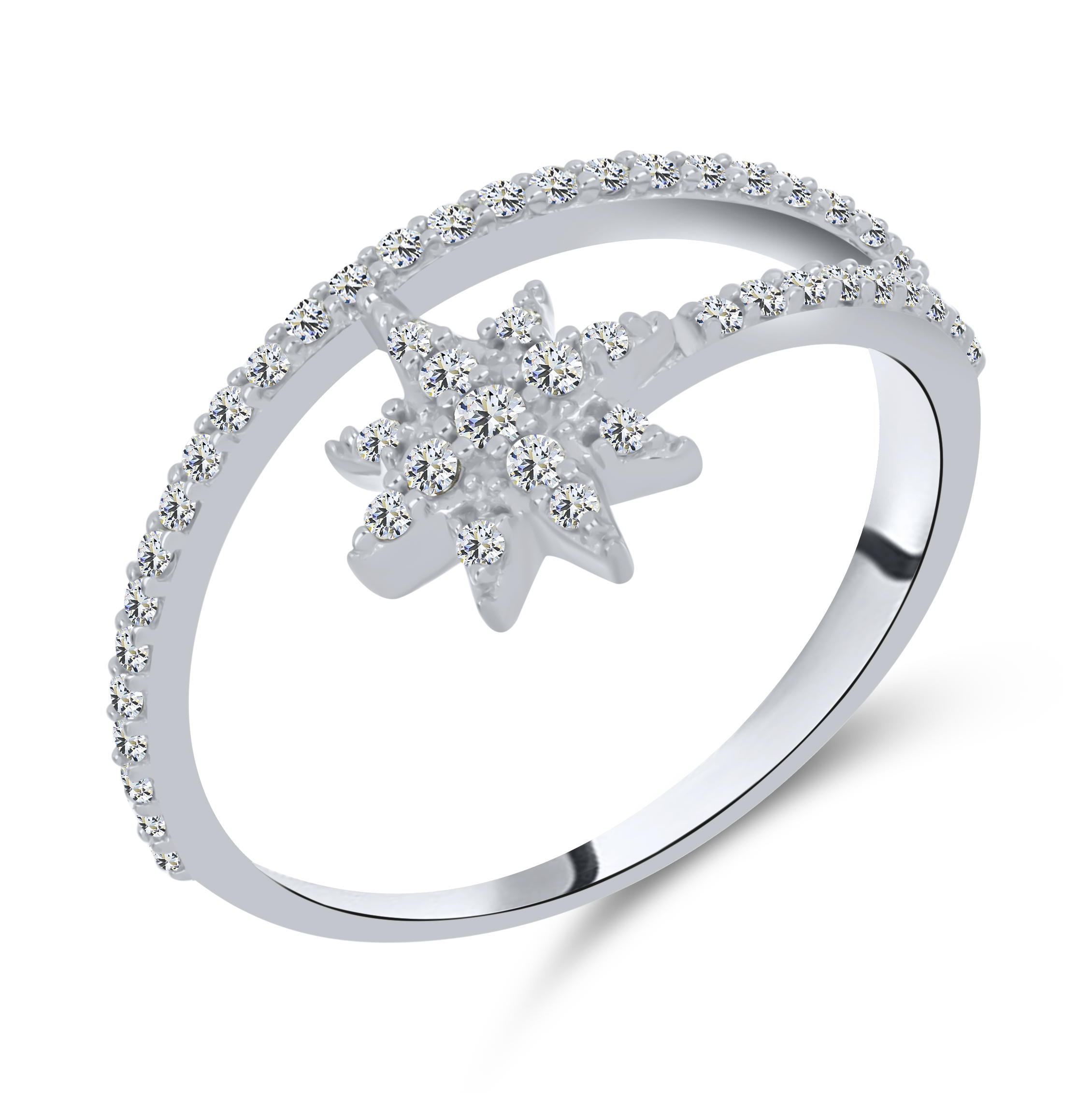 Inel din argint  cu pietre Cubic Zirconia Incolor
