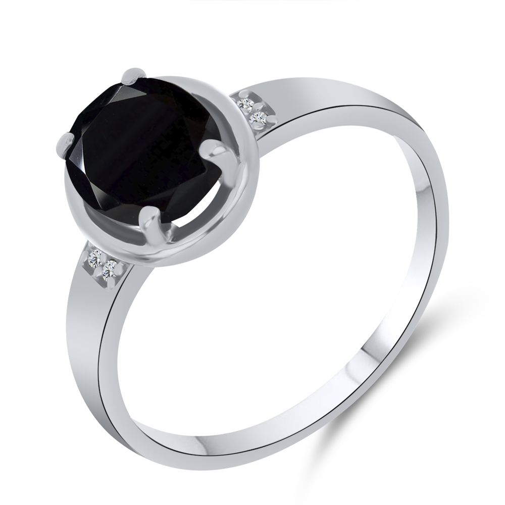 Inel din argint  cu pietre Cubic Zirconia Incolor, Spinel natural