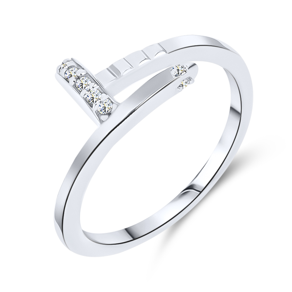 Inel din argint  cu pietre Cubic Zirconia Incolor