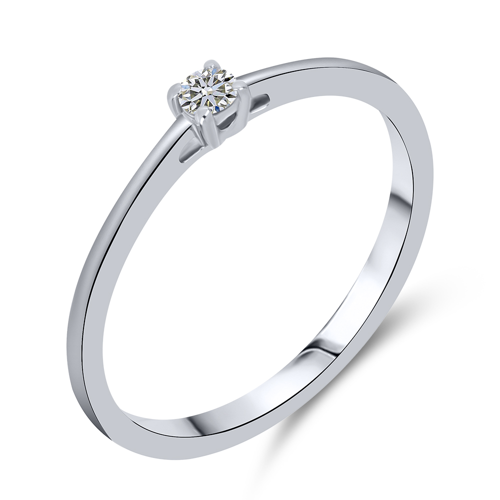 Inel din aur alb cu pietre Diamant