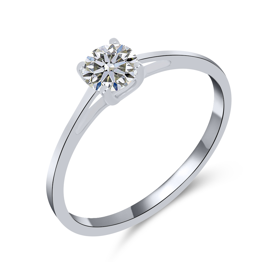 Кольцо из белого золота с камнями Бриллиант