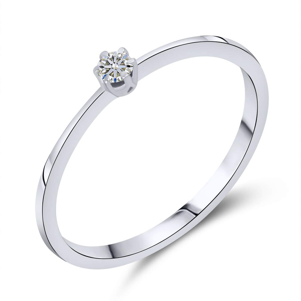 Inel din aur alb cu pietre Diamant