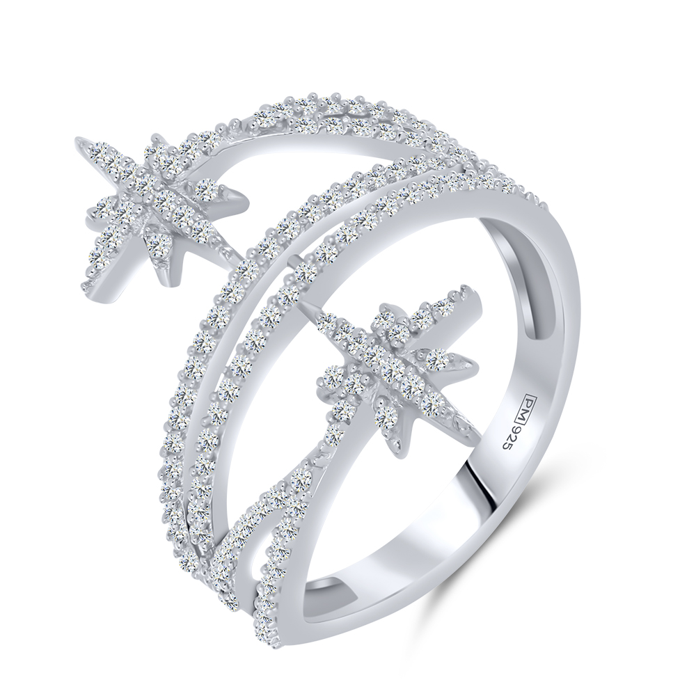 Inel din argint  cu pietre Cubic Zirconia Incolor