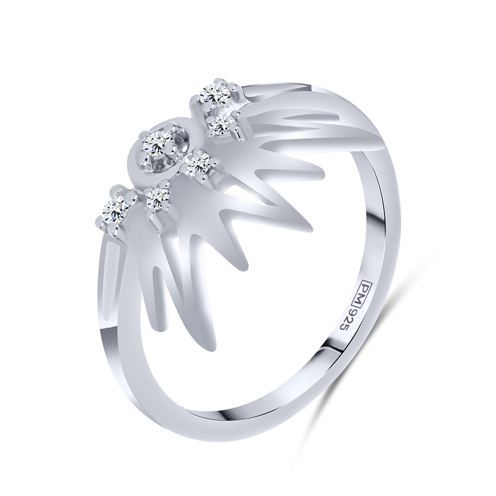 Inel din argint  cu pietre Cubic Zirconia Incolor
