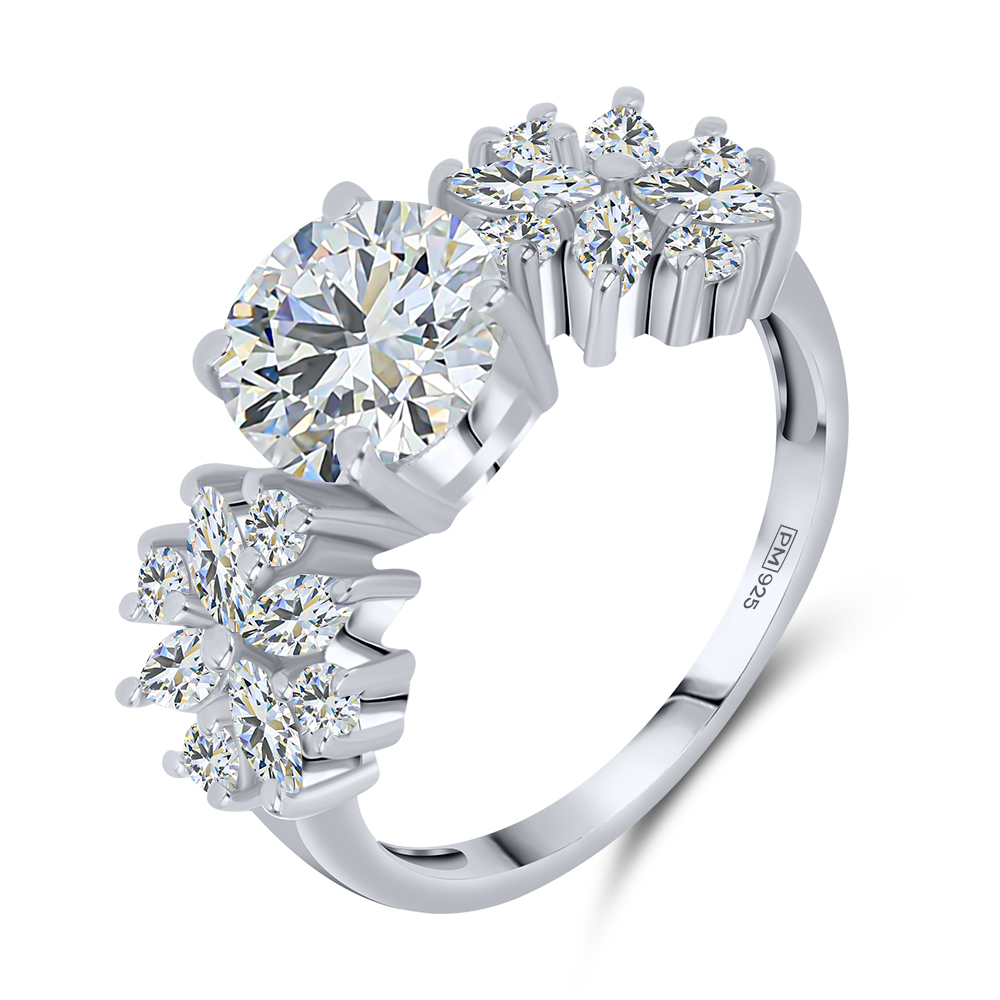 Inel din argint  cu pietre Cubic Zirconia Incolor
