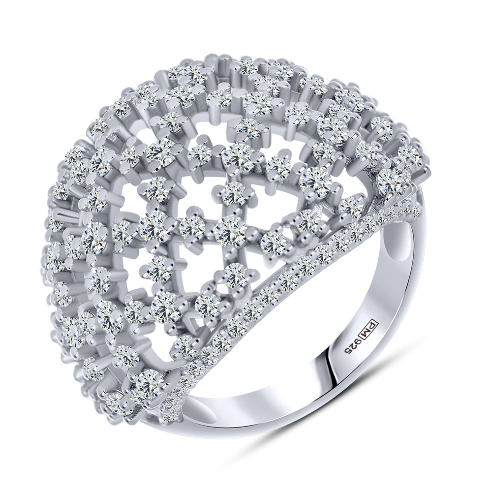 Inel din argint  cu pietre Cubic Zirconia Incolor