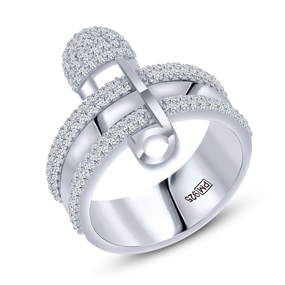 Inel din argint  cu pietre Cubic Zirconia Incolor