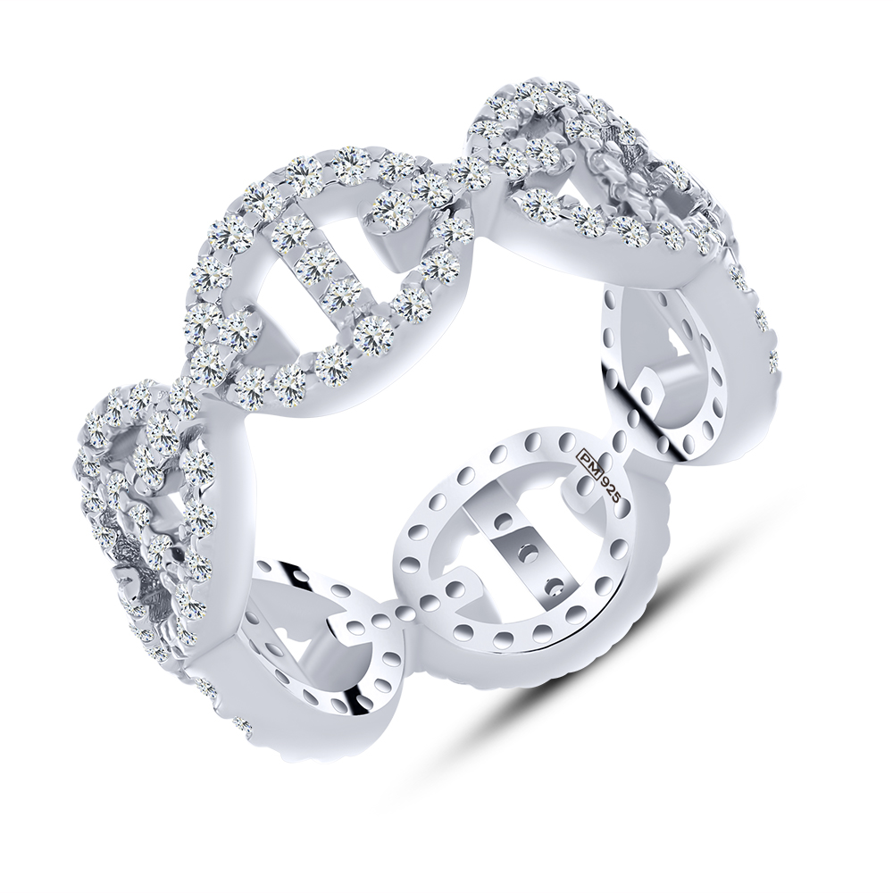 Inel din argint  cu pietre Cubic Zirconia Incolor