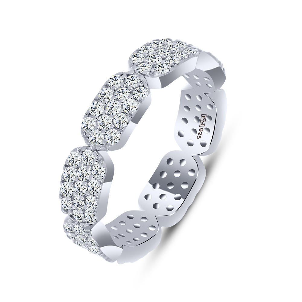Inel din argint  cu pietre Cubic Zirconia Incolor