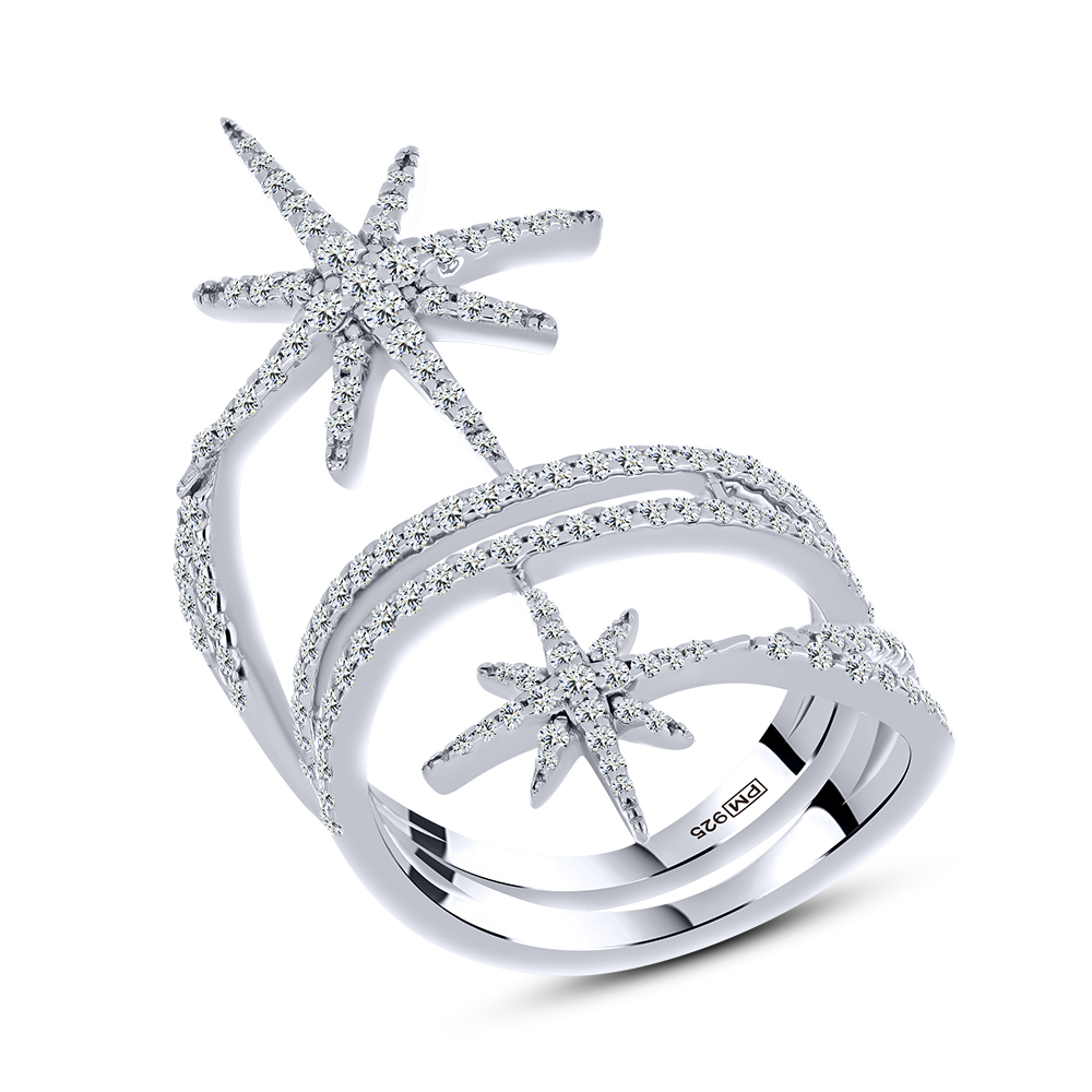 Inel din argint  cu pietre Cubic Zirconia Incolor