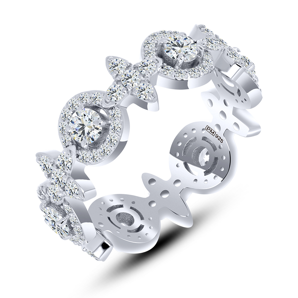 Inel din argint  cu pietre Cubic Zirconia Incolor