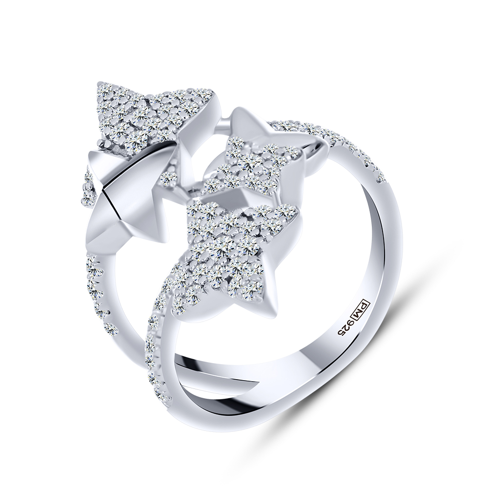 Inel din argint  cu pietre Cubic Zirconia Incolor