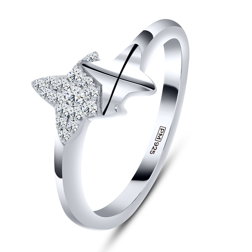 Inel din argint  cu pietre Cubic Zirconia Incolor