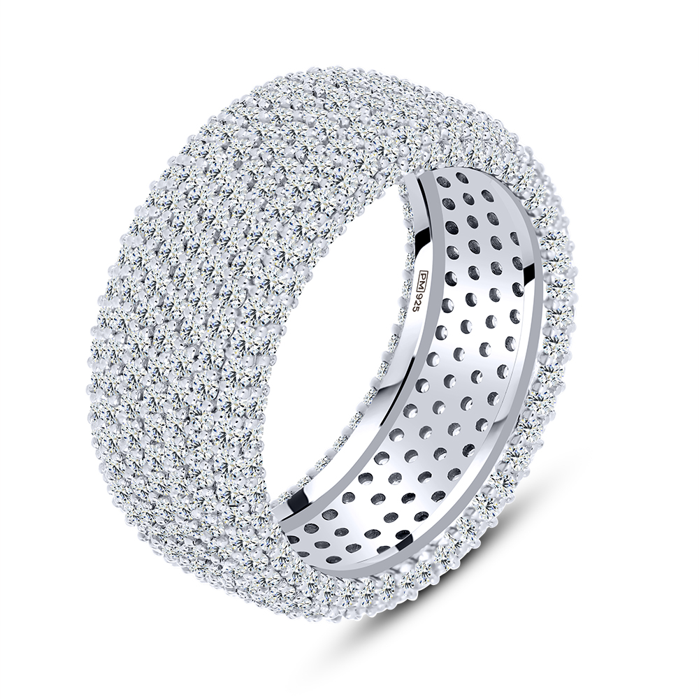 Inel din argint  cu pietre Cubic Zirconia Incolor