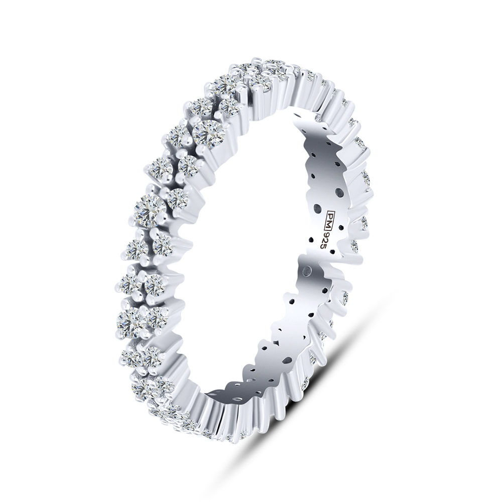 Inel din argint  cu pietre Cubic Zirconia Incolor