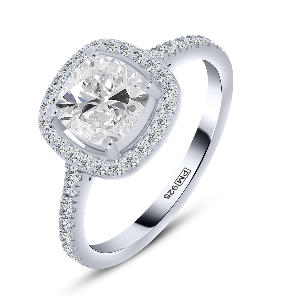 Inel din argint  cu pietre Cubic Zirconia Incolor