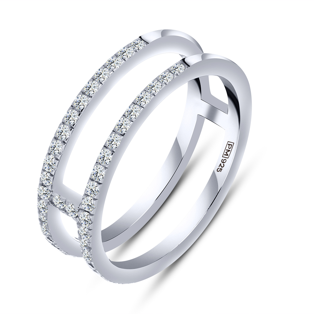 Inel din argint  cu pietre Cubic Zirconia Incolor