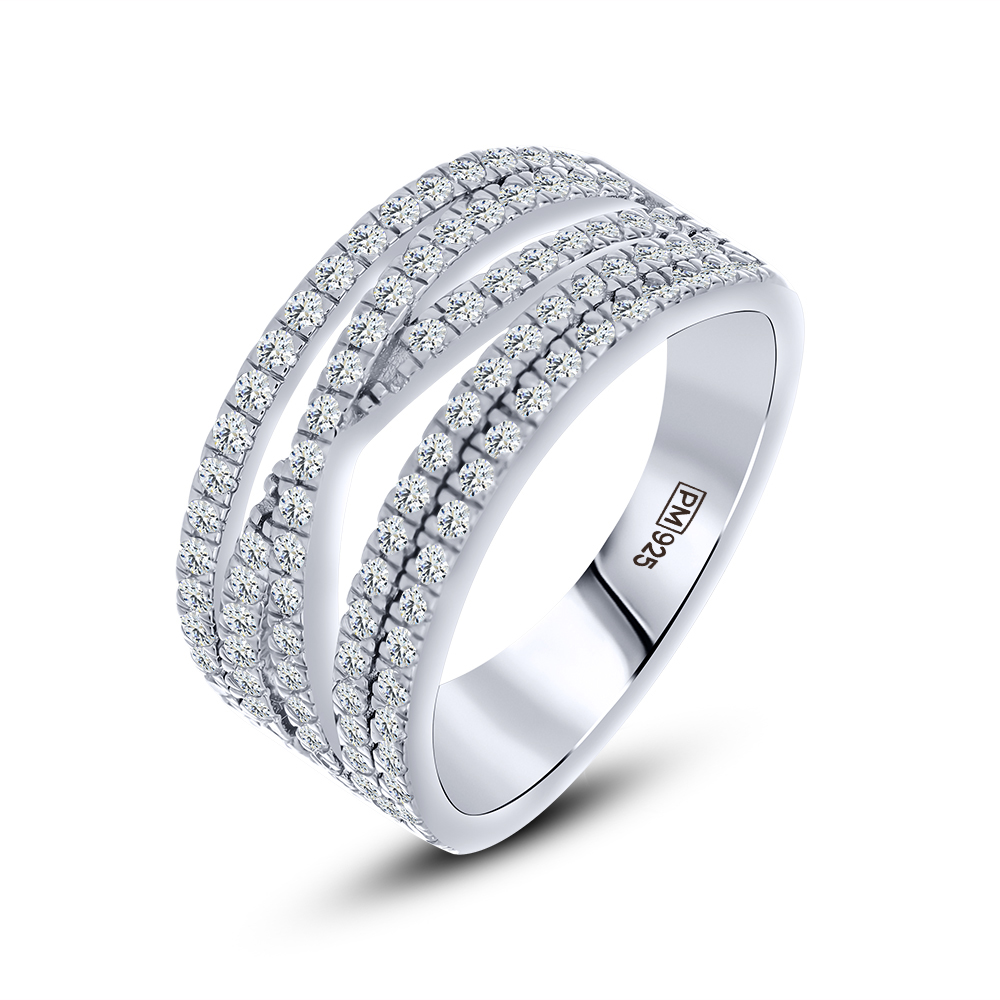 Inel din argint  cu pietre Cubic Zirconia Incolor