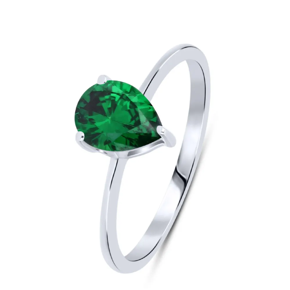 Inel din argint cu Cubic Zirconia Verde