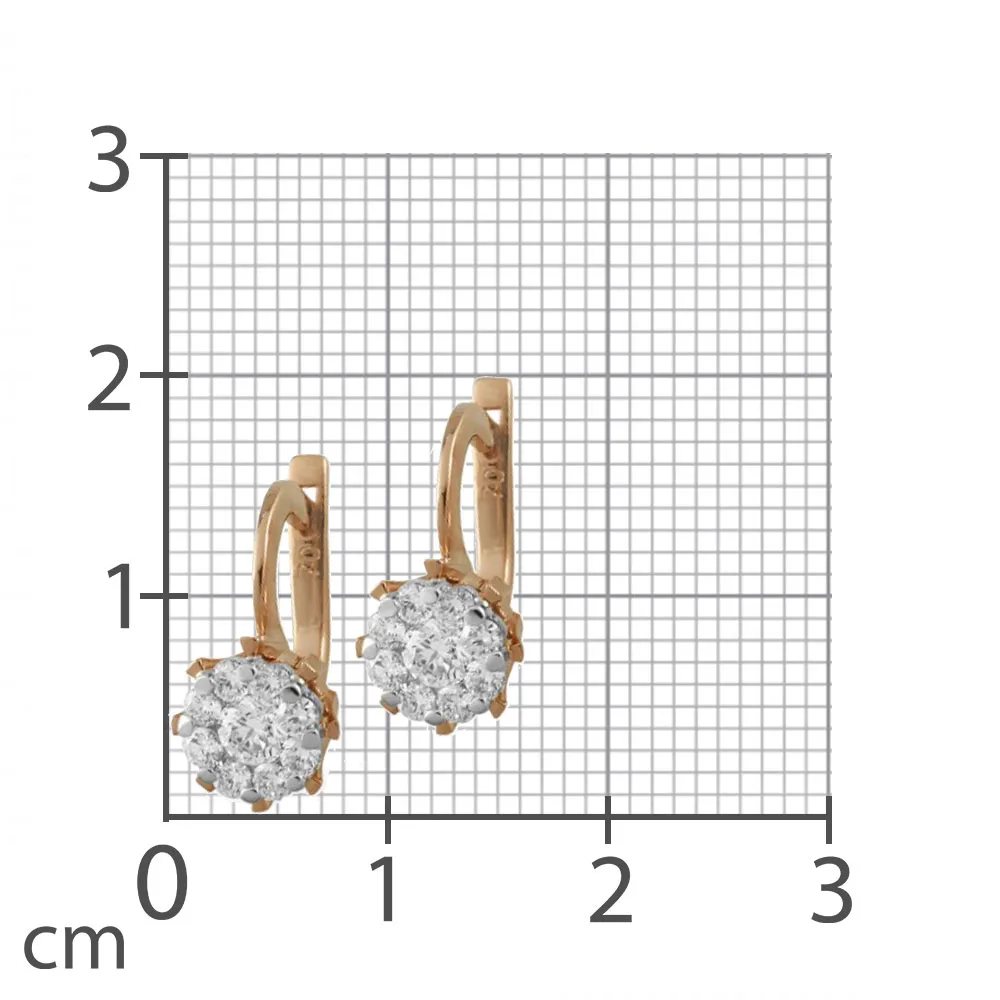 Cercei din aur roșu cu Diamant