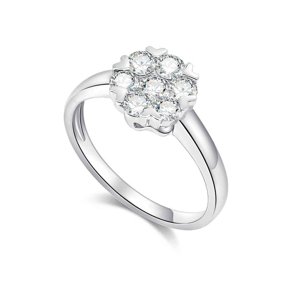 Inel din aur alb cu pietre Diamant