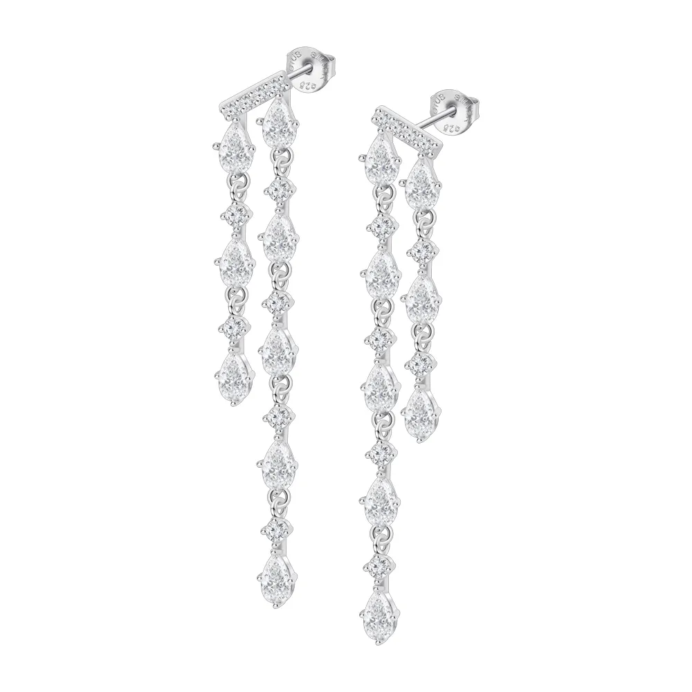 Cercei Pusete din argint cu Cubic Zirconia Incolor