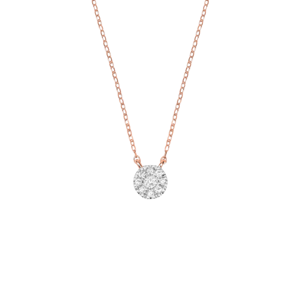Colier din aur roz cu pietre Diamant