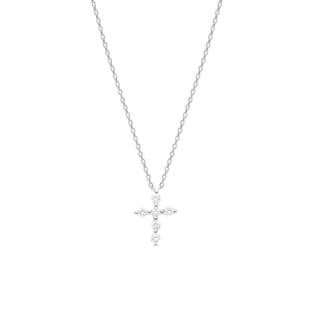 Colier din aur alb cu pietre Diamant