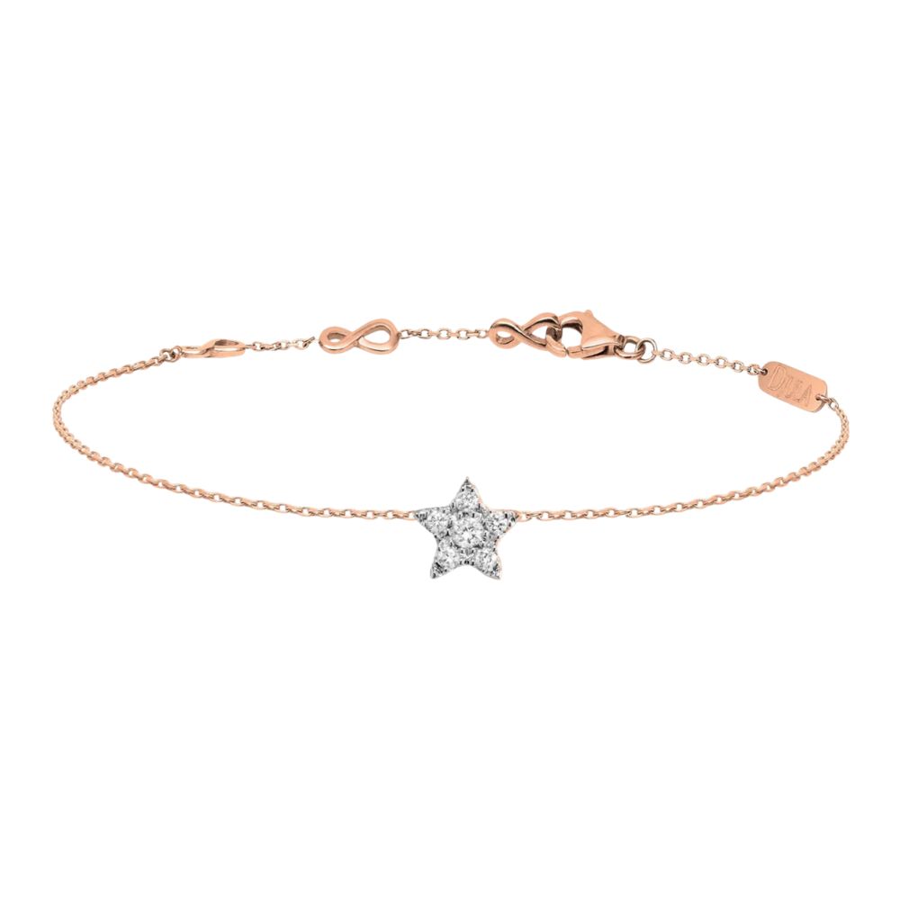 Brățară Stea din aur roz cu pietre Diamant