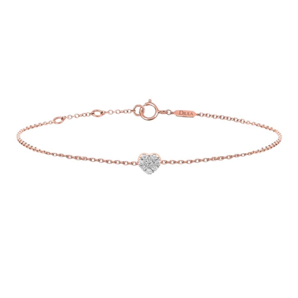 Brățară Love din aur roz cu pietre Diamant