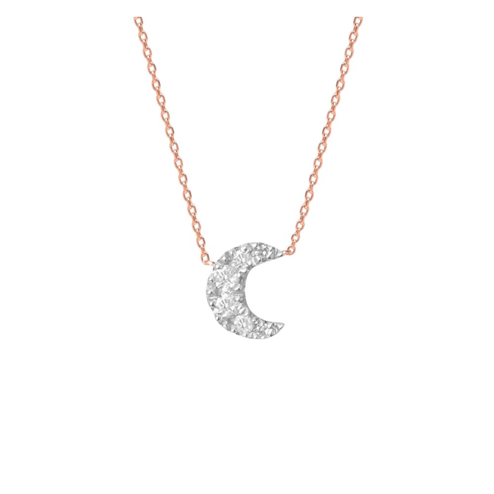 Colier din aur roz cu pietre Diamant