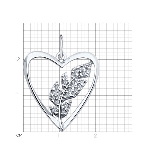 Pandantiv din argint  cu pietre Cubic Zirconia Incolor