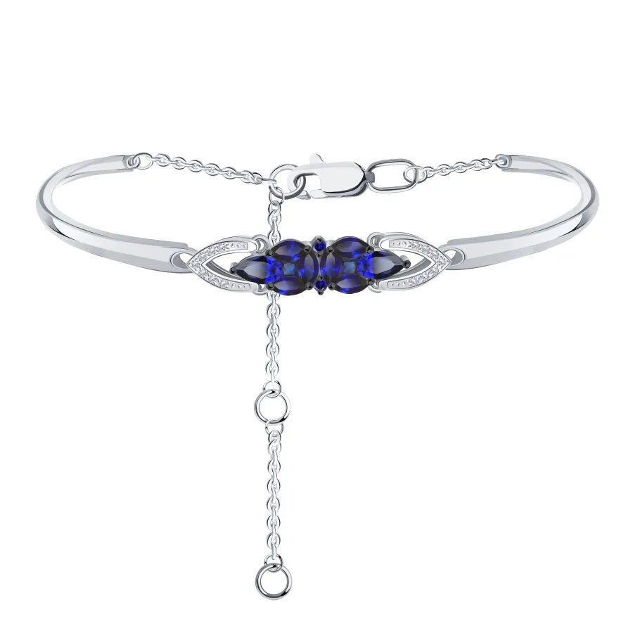 Brățară din aur alb cu Diamant, Safir