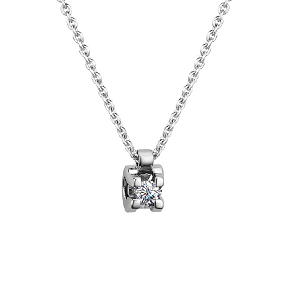 Colier din aur alb cu pietre Diamant