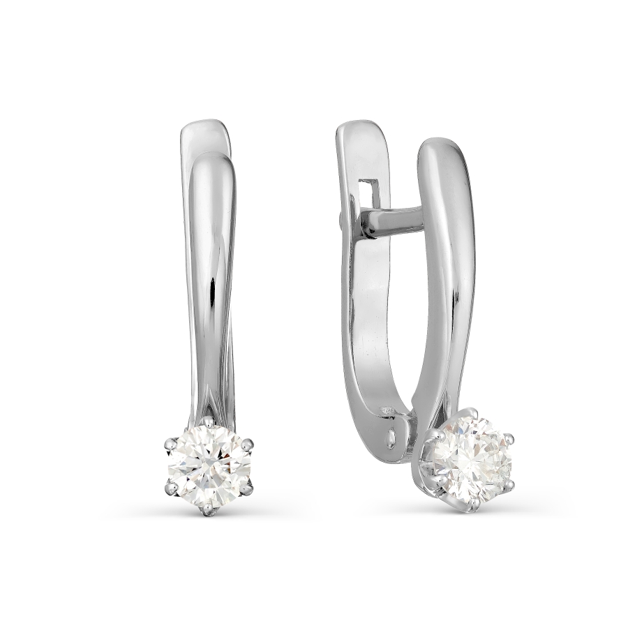 Cercei din aur alb cu pietre Diamant