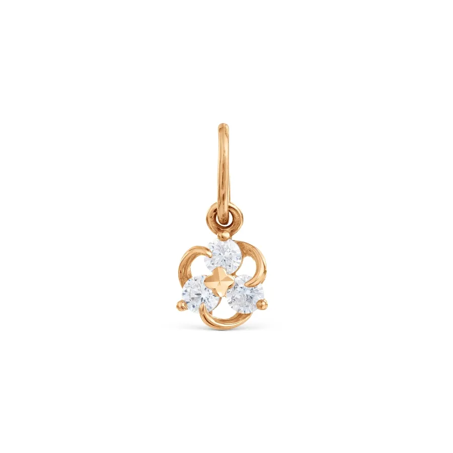 Pandantiv din aur roșu cu Cubic Zirconia Incolor