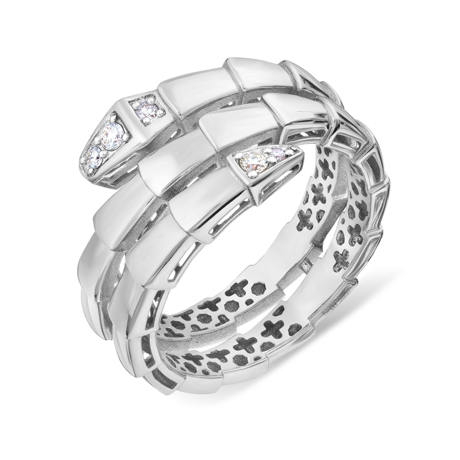 Inel din aur alb cu pietre Diamant