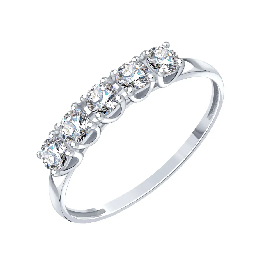 Inel din aur alb cu Cubic Zirconia Incolor