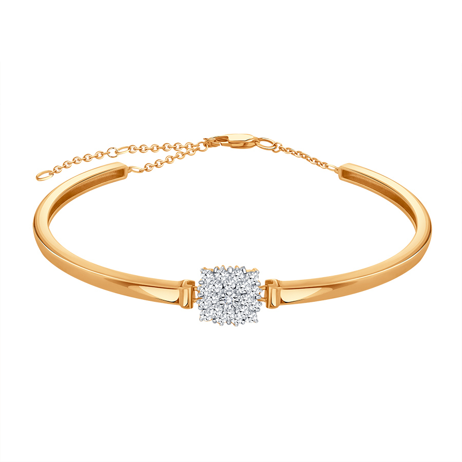 Браслет из красного золота с камнями Бриллиант