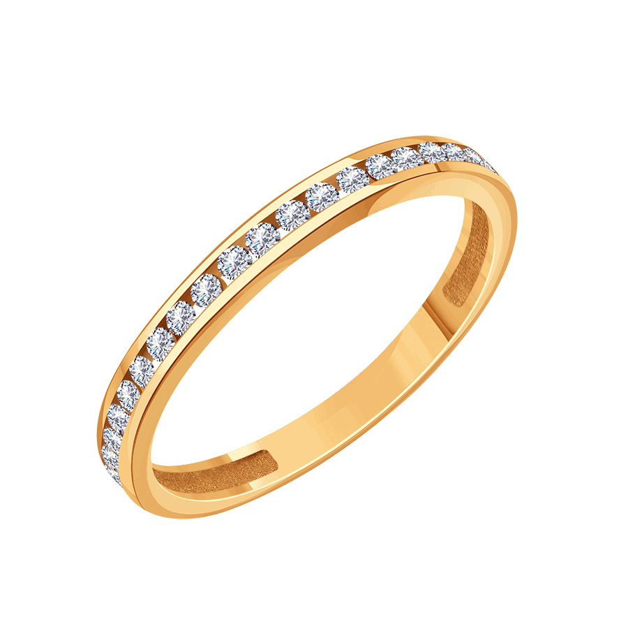 Inel din aur roșu cu pietre Diamant