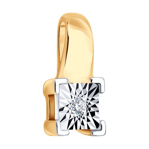 Подвеска из белого и красного золота с камнями Бриллиант