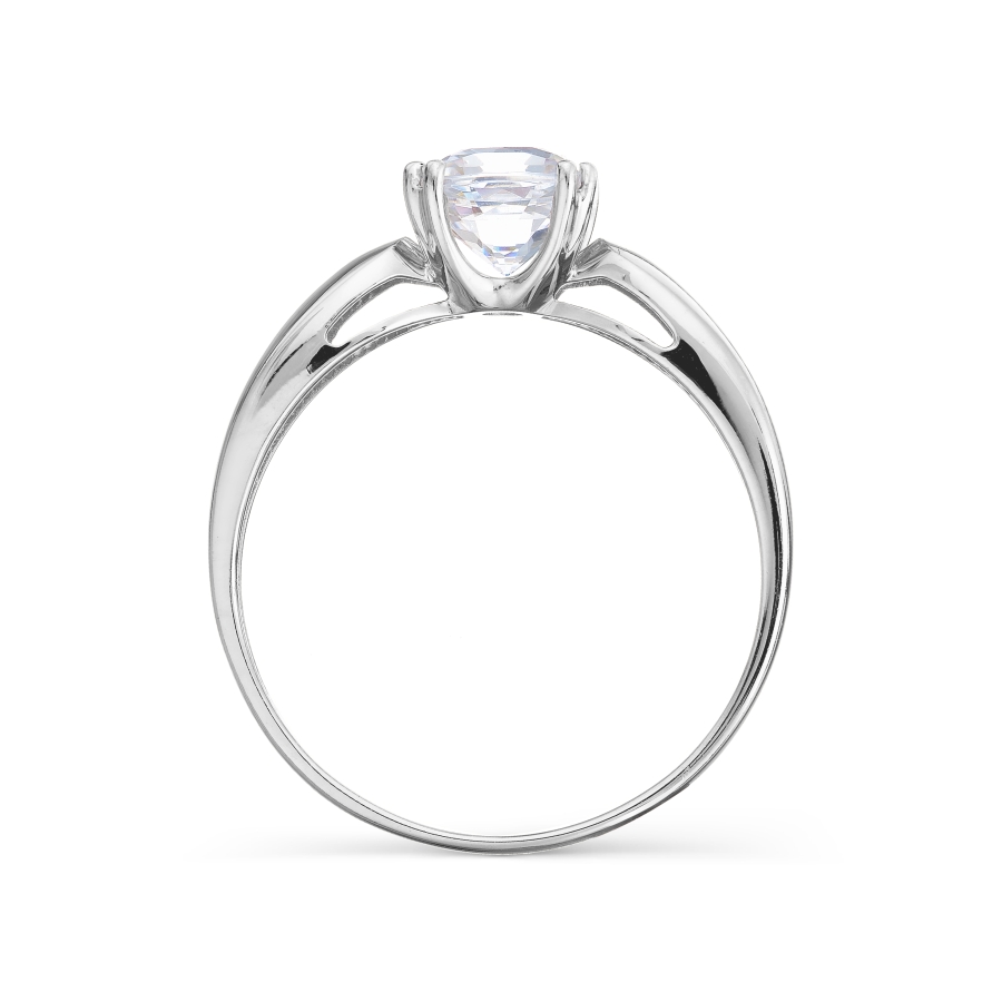 Inel din aur alb cu pietre Cubic Zirconia Incolor