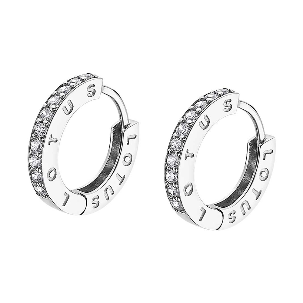 Cercei Creole din argint  cu pietre Cubic Zirconia Incolor