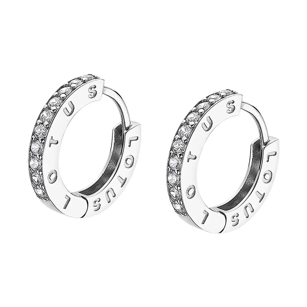 Cercei Creole din argint cu Cubic Zirconia Incolor