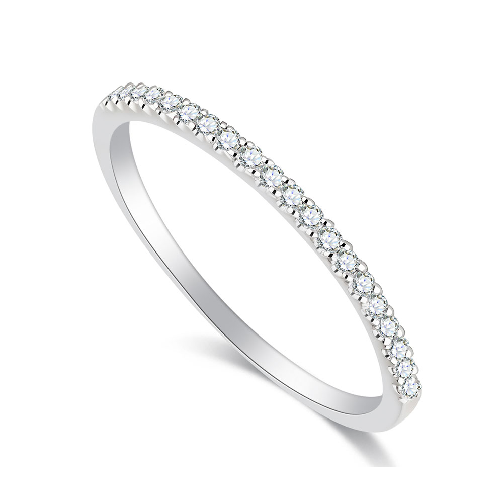 Verighetă din aur alb cu pietre Diamant