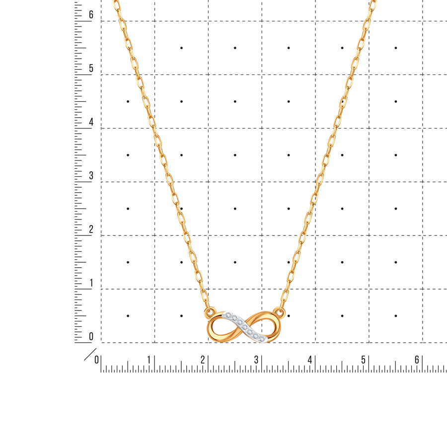 Колье из красного золота с камнями Фианит